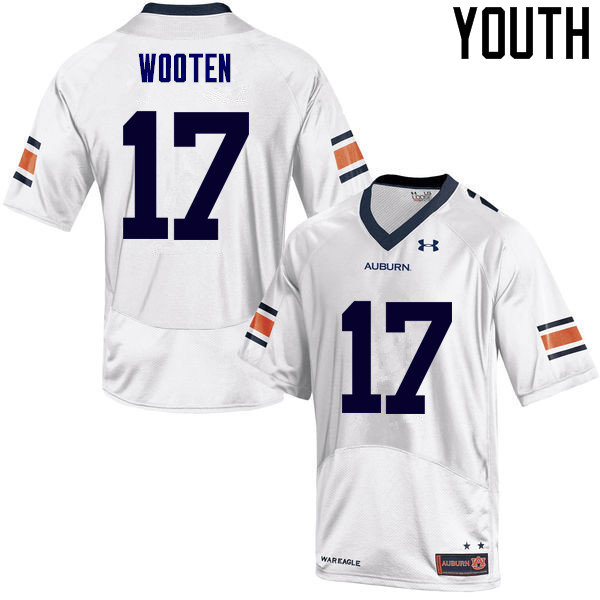 Youth Auburn Tigers #17 Chandler Wooten College Football Jerseys Sale-White - Click Image to Close
